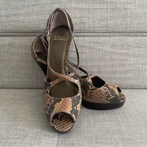 Stuart Weitzman Platform Stiletto Hill Dress Sandals  size 8.5M